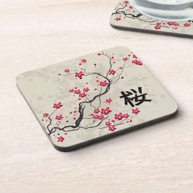 Porta-copo Estilo Oriental Sakura Cherry Blossom Art (Left Side)