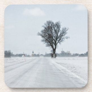 Porta-copo Estrada de inverno rural