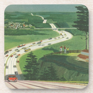 Porta-copo Estradas Americanas Cênicas Vintage, Viagem de Car