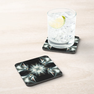 Porta-copo Estrela ondulada em preto e branco