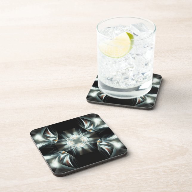 Porta-copo Estrela ondulada em preto e branco (Lado Direito)