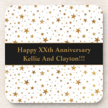 Estrelas Brancas/Douradas Personalizadas com Anive