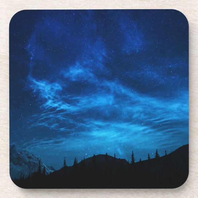 PORTA-COPO ESTRELAS BRILHANTES NUM CÉU ESCURO E AZUL (Frente)