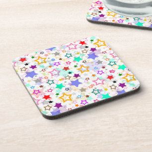 Porta-copo Estrelas Coloridas Brancas