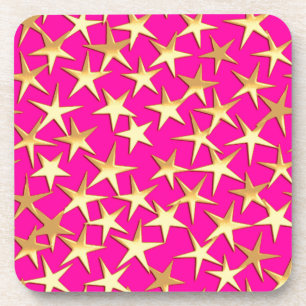 Porta-copo Estrelas Douradas a rosa fuchsia