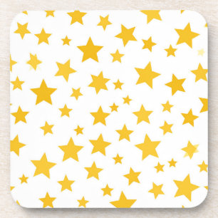 Porta-copo estrelas douradas em fundo branco