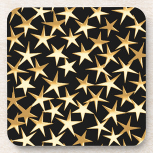 Porta-copo estrelas Douradas sobre fundo preto