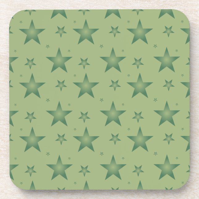 Porta-copo Estrelas Elegante e Na moda em Verde Sage (Frente)