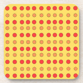 Porta-copo Estrelas Laranja e Círculos Vermelhos em fundo Ama
