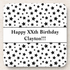 Porta-copo Estrelas Pretas Personalizadas com Festa de aniver