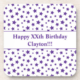 Porta-copo Estrelas Purple Personalizadas com Festa de aniver