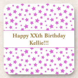 Porta-copo Estrelas Rosa Personalizadas com Festa de aniversá