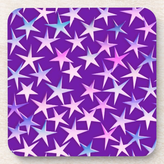 Porta-copo Estrelas satíricas, lavanda em roxo (Frente)