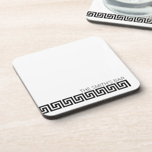 Porta-copo Eterno Branco Preto Moderno Chave Grega