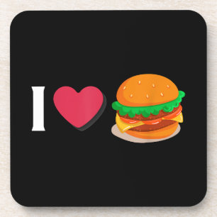 Porta-copo Eu Amo Burger Cheeseburger Unsaudável Comendo