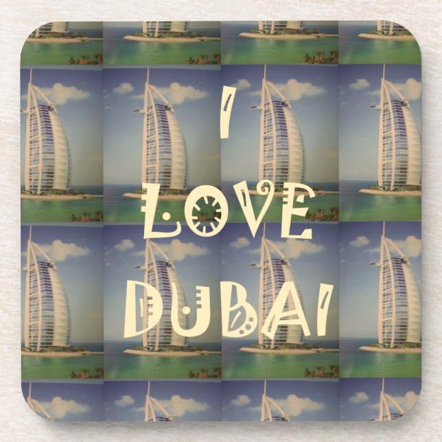 Porta-copo Eu Amo Dubai (Frente)