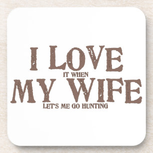 Porta-copo EU AMO (ele quando) MINHA ESPOSA (nos deixe que eu