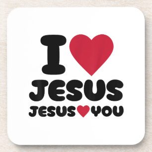Porta-copo Eu amo Jesus e Jesus te ama cristão