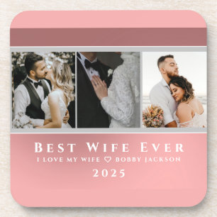 Porta-copo Eu Amo Minha Esposa Personalizada 3 Fotos