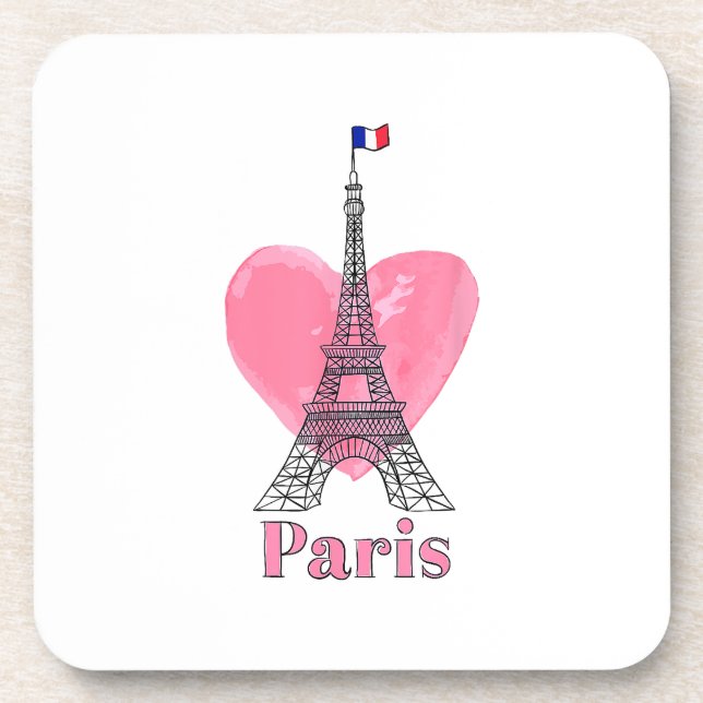Porta-copo Eu Amo Paris Torre Eiffel França Presente (Frente)