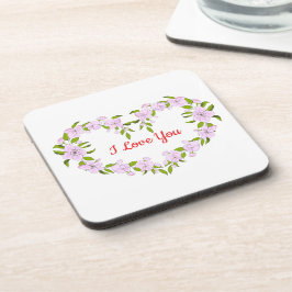 Porta-copo Eu amo você Flores fofas