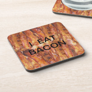 Porta-copo Eu Comi Texto Bacon com Fundo