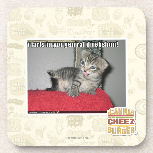 Porta-copo Eu farts no direkshun gen'ral do yor (Frente)
