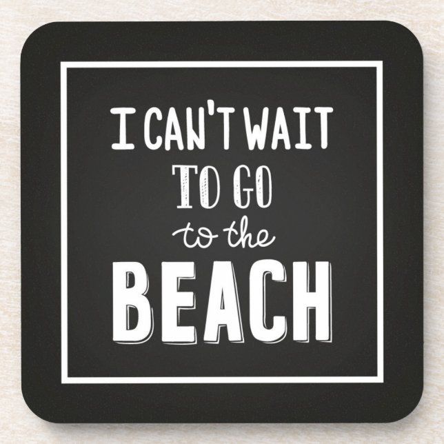 Porta-copo Eu não posso esperar para ir à praia (Frente)