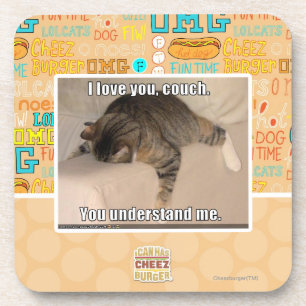 Porta-copo Eu te amo, sofá