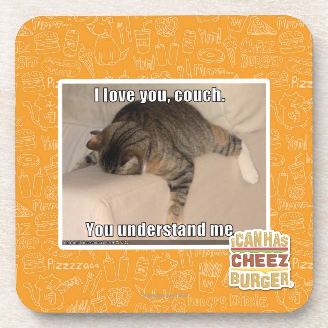 Porta-copo Eu te amo, sofá (Frente)