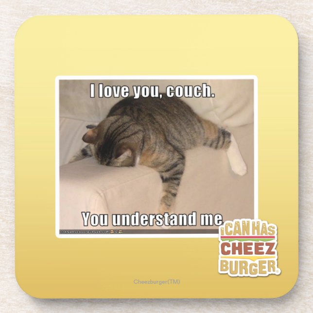 Porta-copo Eu te amo, sofá (Frente)