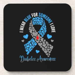 Porta-copo Eu Visto Azul Para Alguém Que Eu Amo Diabetes Tipo