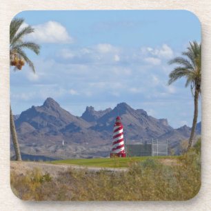 Porta-copo EUA, Arizona, Lake Havasu City. Farol ao lado