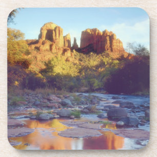 Porta-copo EUA, Arizona, Sedona. Cathedral Rock refletindo