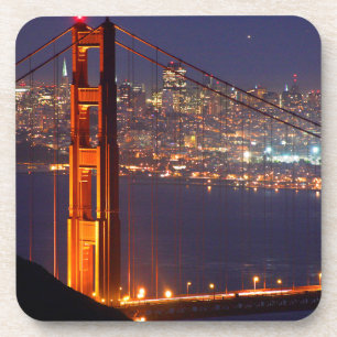Porta-copo EUA, Califórnia. Golden Gate Bridge à Noite