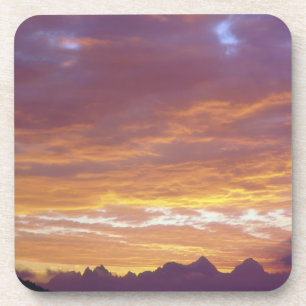 Porta-copo EUA, Califórnia, Pôr do sol sobre a Sierra Nevada