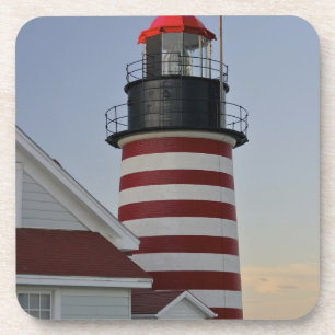 Porta-copo EUA, Maine, Lubec. Farol West Quoddy Head,