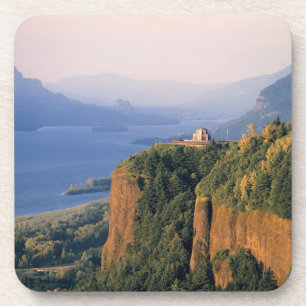 Porta-copo EUA, Oregon, Rio Columbia. Pôr do sol na Coroa