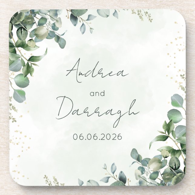 Porta-copo Eucalyptus Wedding Coaster 1001A (Frente)