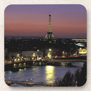 Porta-copo Europa, França, Paris, Vista do pôr do sol do Eiff