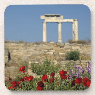 Porta-copo Europa, Grécia, Cíclades, Delos. Ruínas de colu