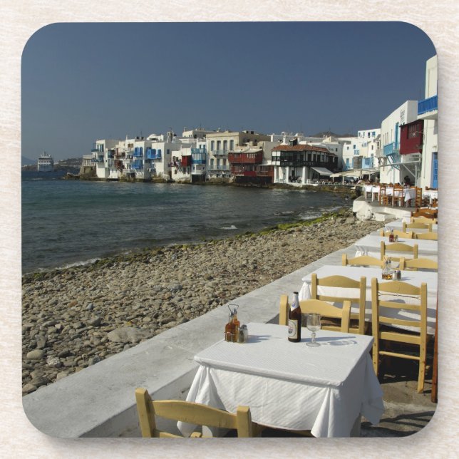 Porta-copo Europa, Grécia, Mykonos. Vistas da beira-mar (Frente)