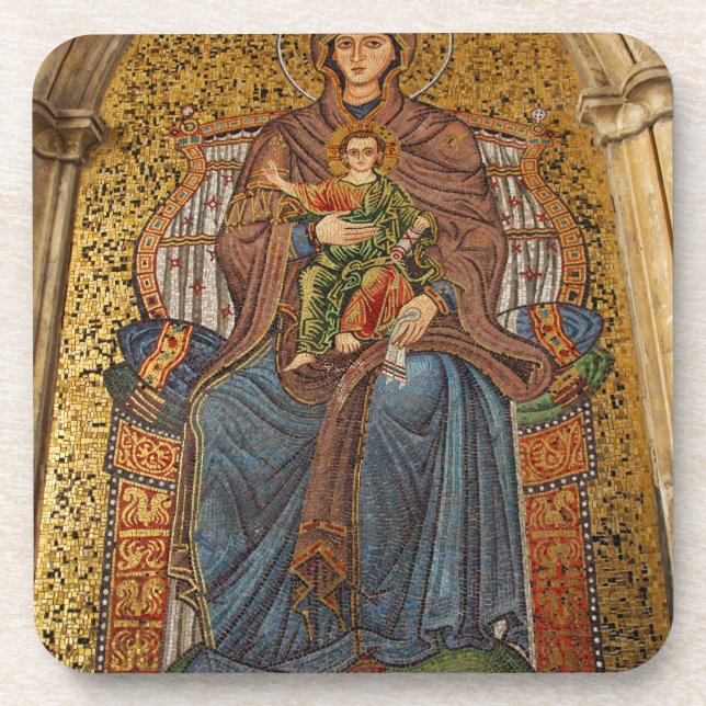 Porta-copo Europa, Itália, Sicília, Taormina. Madonna e crian (Frente)