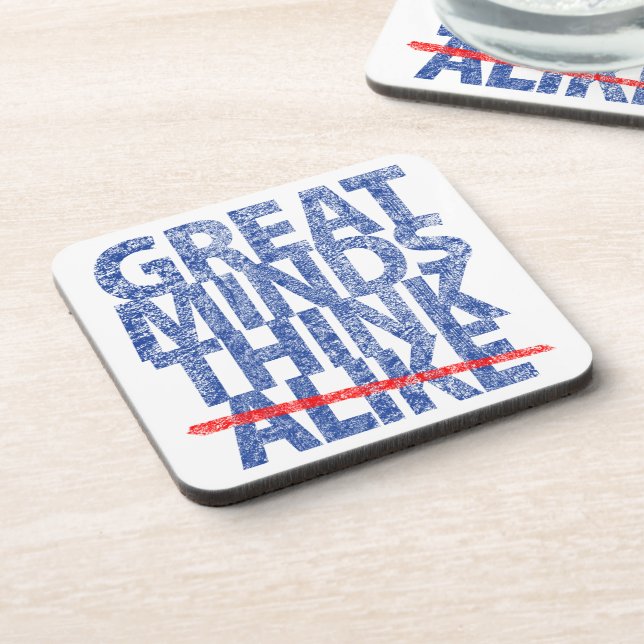 Porta-copo Excelentes pensam texto azul (Left Side)