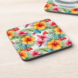 Porta-copo Exotic Watercolor Hawaiian Floral