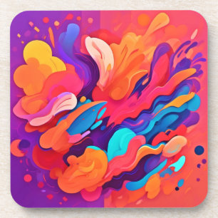 Porta-copo Explosão Arco-Íris: Feliz Pintor Splatter