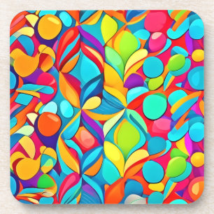 Porta-copo Explosão Floral Abstrata Vibrante
