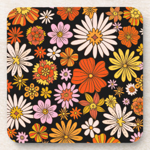 Porta-copo Explosão Floral Vintage – Flor Retrô Colorida