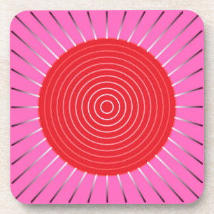 Porta-copo Explosão Sunística Geométrica Moderna - Fuchsia