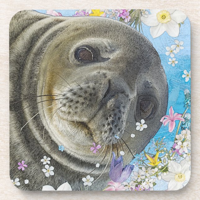 Porta-copo Fairytale Sealion no Oceano de Flores (Frente)